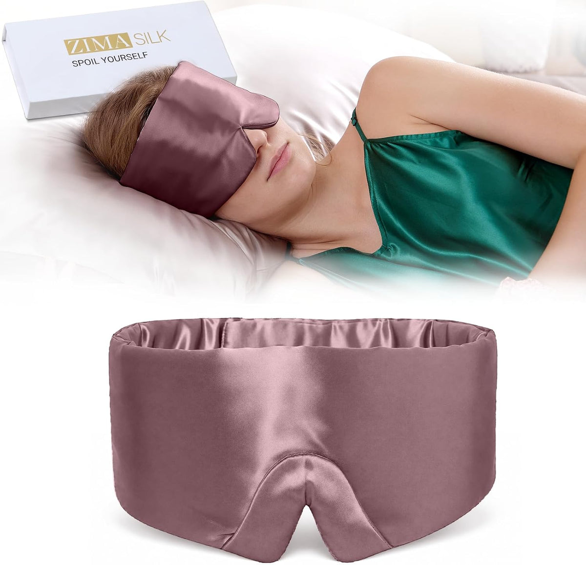 ZIMASILK 22 Momme 100% Mulberry Silk Sleep Mask - Full Silk Filled