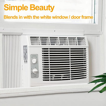 High Density Foam Tape Air Conditioner Window Seal, 1x1 Inch Thick Foam Stripe with Adhesive for Window AC Insulation, Weather Stripping for Doors and Windows Insulation, AC Foam Tape, White