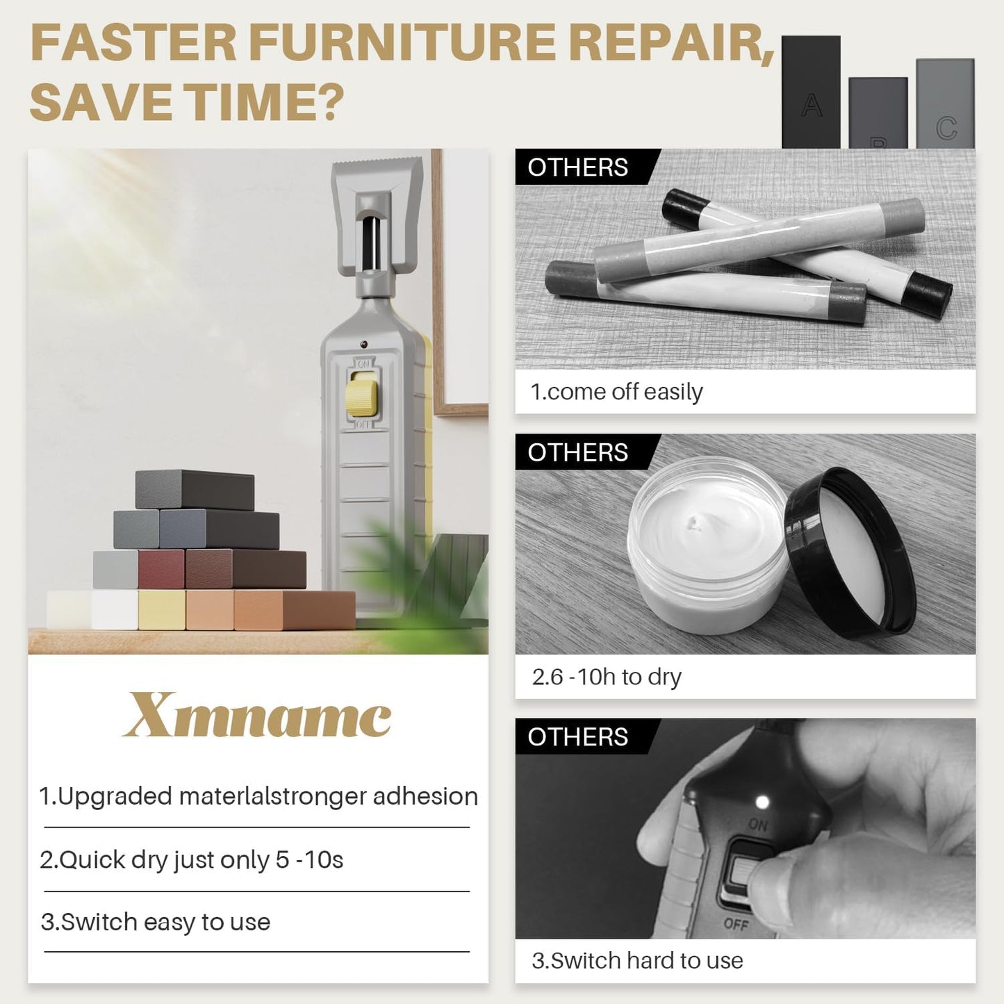 Laminate Vinyl Floor Repair Kit - Set of 22 Wood Floor Wax Furniture Touch Up Markers, Linoleum Repair Kit Cover Up Scratches, Cracks, Stains for Wooden Door, Floor, Table, Cabinet, Desks