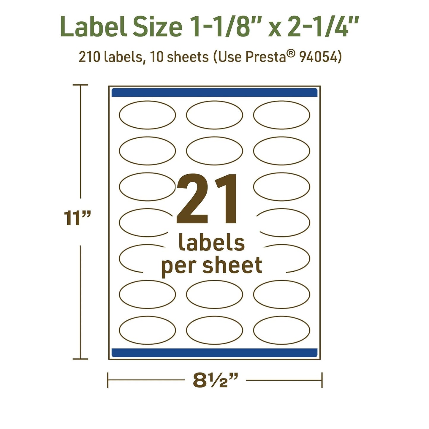 Avery Dissolvable Oval Labels, Sure Feed Technology, 1-1/8" x 2-1/4", Matte White, Print-to-The-Edge, Laser/Inkjet Printable, 105 Labels Total