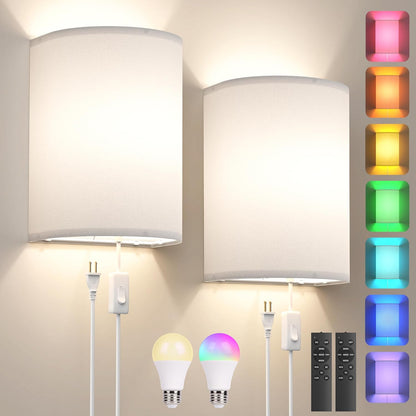 Battery Operated Rechargeable Wall Sconce Set of Two with 10000mAh Battery