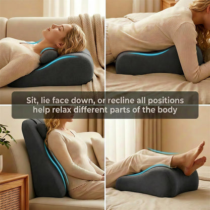 Back Wedge Pillow for Sofa, Lumbar Support Reading Pillow for Bed, Back Support Cushion for Sitting Up, Angled Design for Relaxing, Bedtime and Night Comfort (Light Gray)