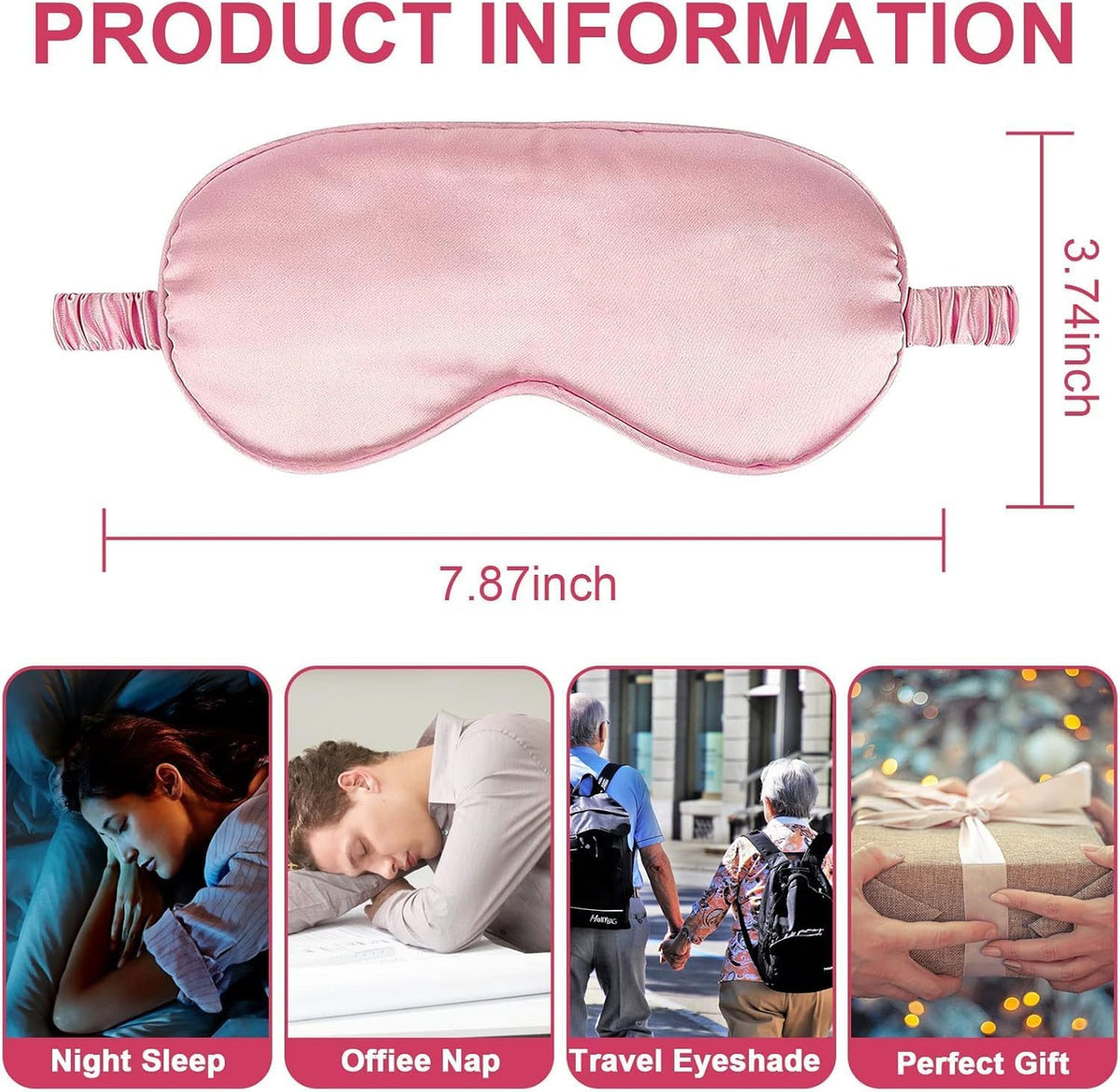 IEKEODI 2 Pack Silk Sleep Masks, Light Blocking Eye Masks, Black & Purple