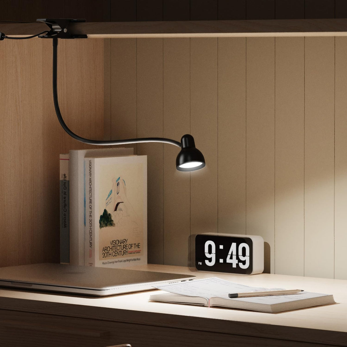 Clip on Reading Light for Bed 3 Color Modes Teal
