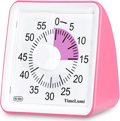 60-Minute Visual Timer for Kids, Time Management Tool Study Classroom Timer, Home Edition Silent Countdown Timer for Toddler, Teachers and Adults (Green)