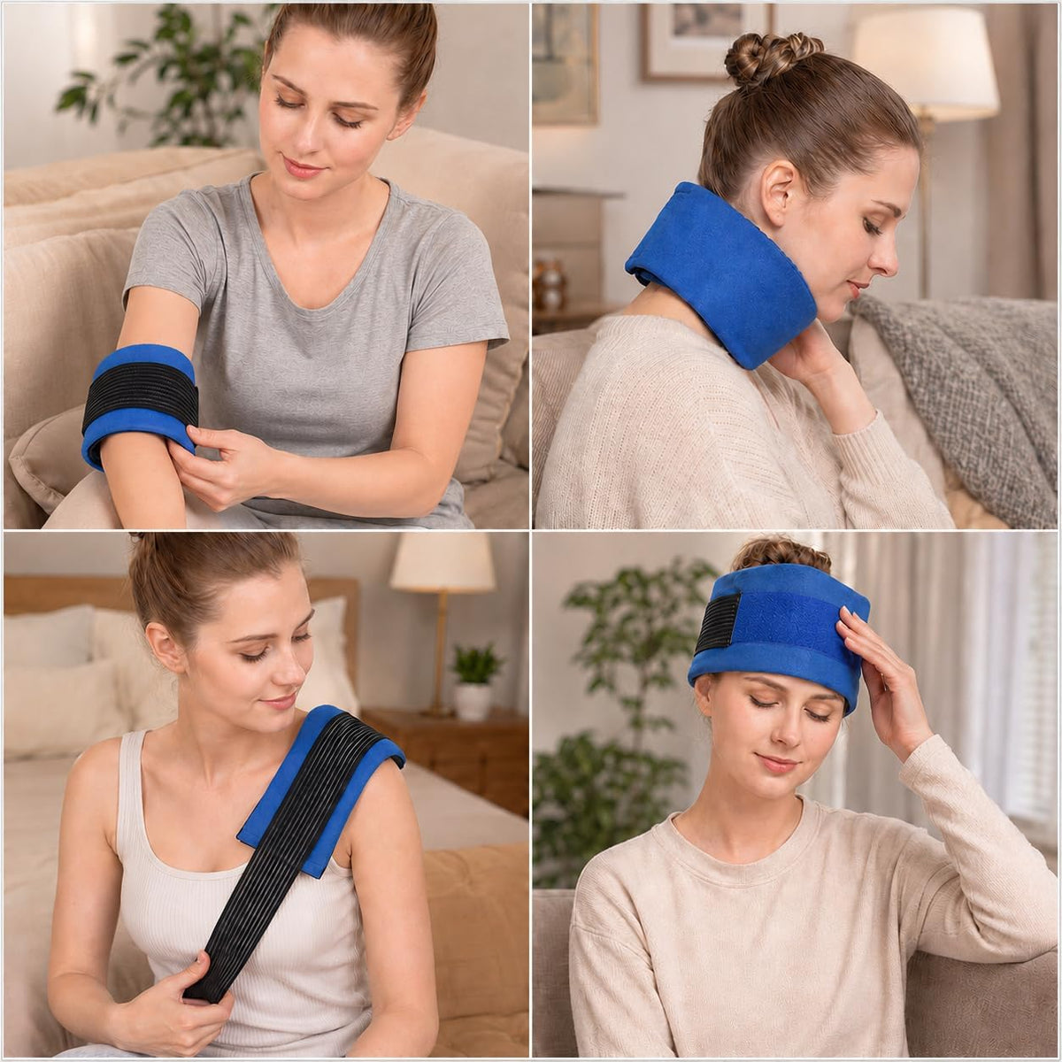Ice Packs for Injuries Reusable Gel - Hot Cold Gel Ice Pack for Injury, Pain Relief, Rehabilitation - Flexible Ice Packs for Knee, Shoulder, Back, Neck, Wrist - 4.7" x 12.2"