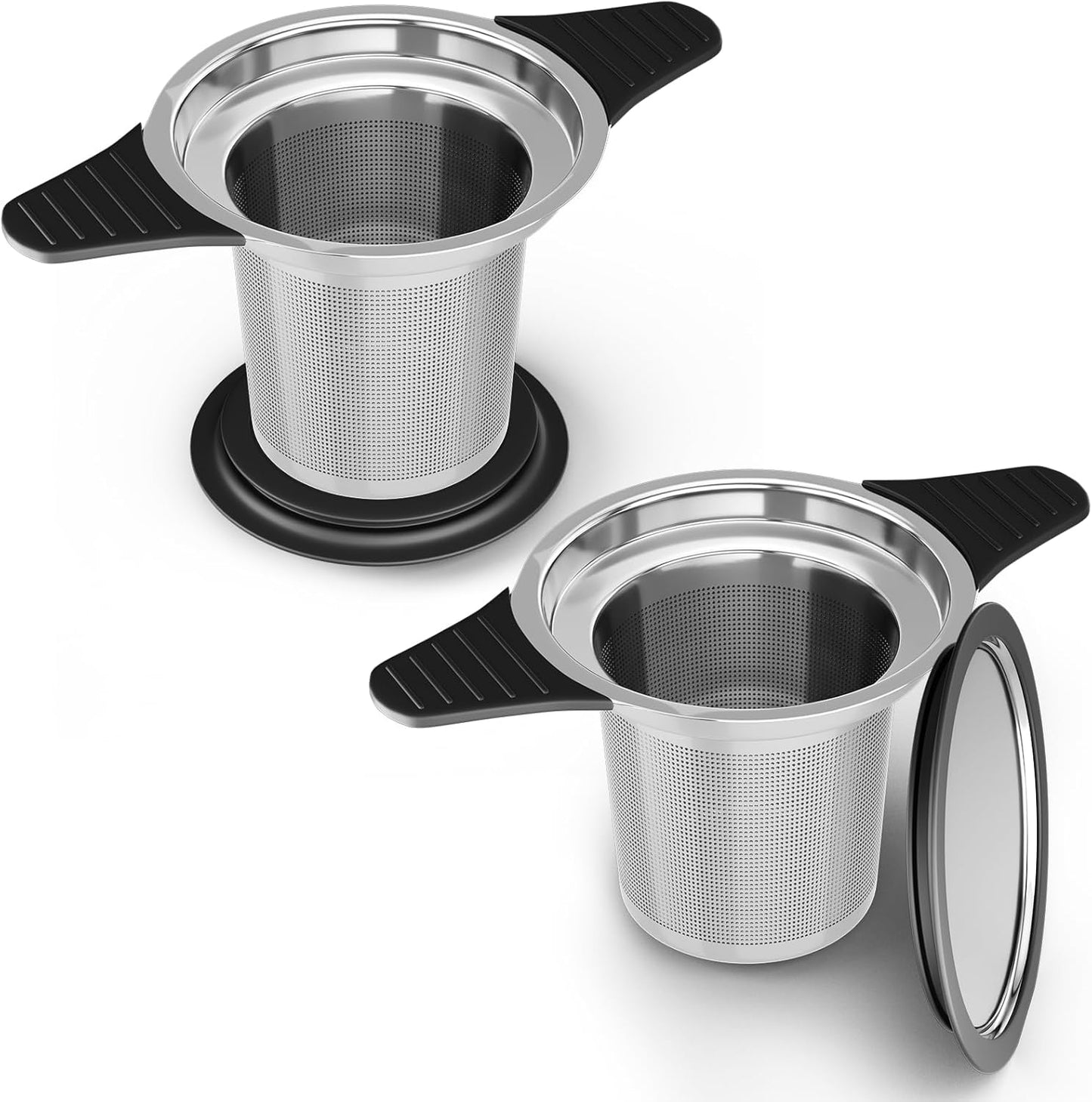 304 Stainless Steel Tea Infuser for Loose Leaf Tea Steeper | Extra Fine Mesh Large Tea Strainers & Filters with Food Grade Silicone, Tea Diffusers for Loose Tea, Cup, Mug, Teapot