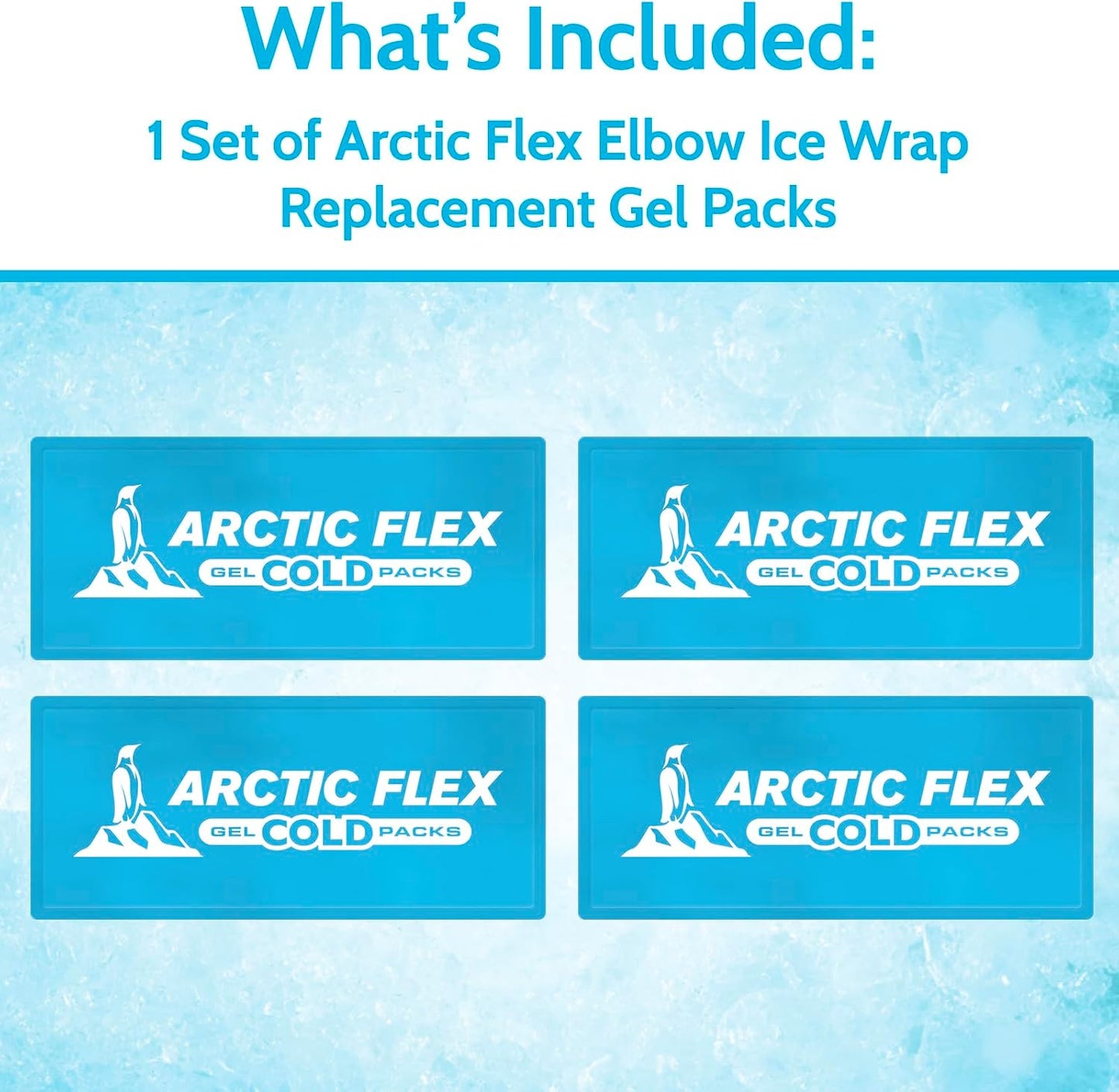 Arctic Flex Gel Replacement Packs - Ice Packs Reusable for Elbow Ice Brace | Hot and Cold Gel Ice Pack for Injuries, Pain Relief, Swelling - Flexible Therapy Compression Wrap - Athletic Women, Men
