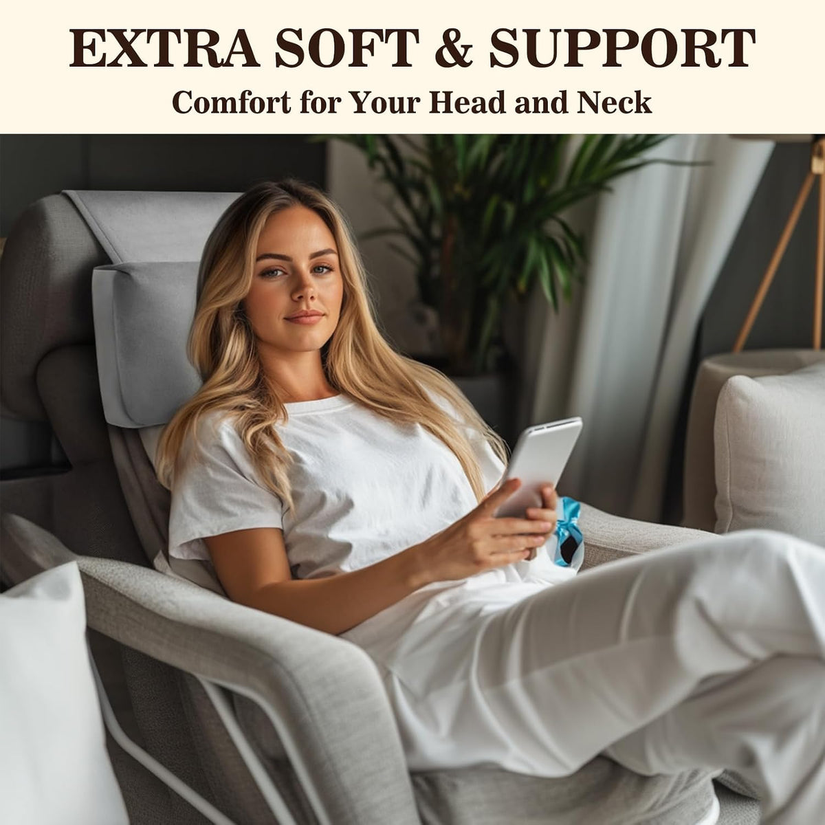 Recliner Headrest Pillow, Adjustable Comfort Neck & Head Support Pillow