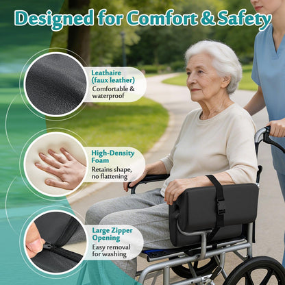 AOSSA Wheelchair Armrest Pad with Lateral Support, Arm Trough Cushion for Wheelchair Attachment, Ergonomic Arm Rest Elbow Pillow for Torso Side Leaning, Foam Arm Platform for Elderly (11")