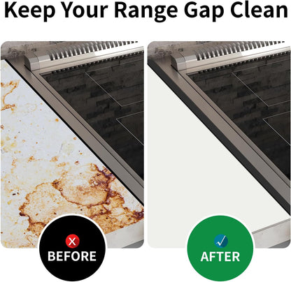 Stove Gap Covers,Stove Gap Filler, Range Trim Kit, Stove Gap Guards, Heat Resistant and Easy to Clean （Aluminum Black 23.4 in.）