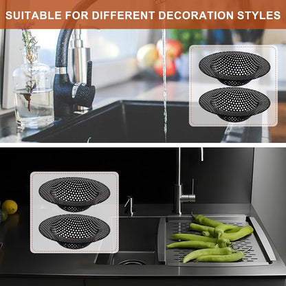 2 pcs Heavy Duty Stainless Steel Slop Basket Filter Trap, 2.75" Top / 1" Mesh Metal Sink Strainer,Perfect for Kitchen Sink/Bathroom Bathtub RV Wash Basin Floor Drain Balcony Drain Hole