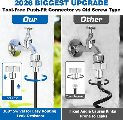 Mellbree Misters for Outside Patio 45FT/14M, Pre-Assembled Misting Cooling System with 12 Brass Nozzles & 3/4" Adapter, Outdoor Mister for Patio, Garden, Greenhouse, Pavilion, Dog House, Chicken Coop
