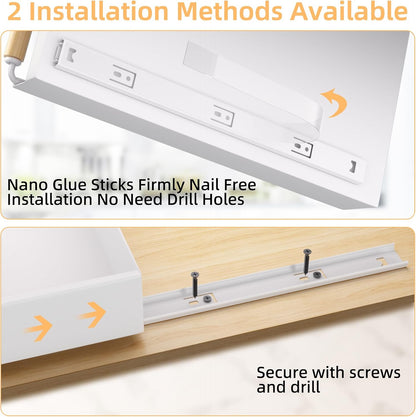 2 Pack 15.3'' Deep Expandable Slide Out Cabinet Shelf No-Drill Pull Out Drawer with Nano Film Adhesive, Heavy Duty Pull Out Tray for Kitchen, Pantry & Bathroom, Black