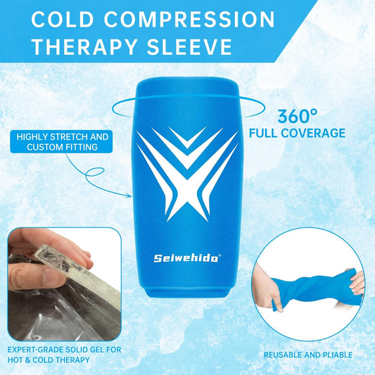 Extended Leg Knee Ice Pack Wrap Ice Sleeve for Knees Injuries Reusable Soft