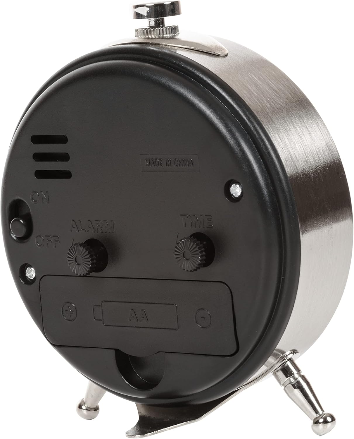 Equity 25655 Small Silver Metal Alarm Clock