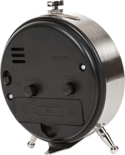 Equity 25655 Small Silver Metal Alarm Clock