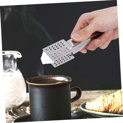 Cabilock Stainless Steel Tea Bag Spoon Squeezer with Filterable Tong for Cooking and Food Clamping Premium Multi Purpose Kitchen Tool for Tea Bags and Food Handling