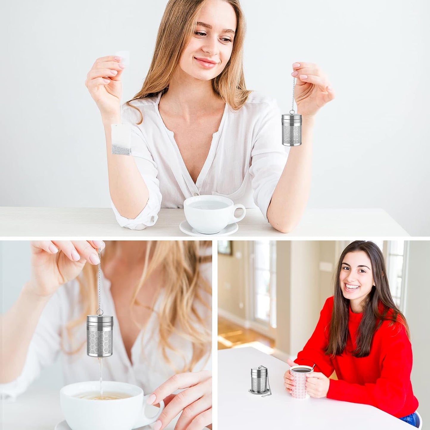 2 Pack 304 Steel Fine Mesh Tea Infusers for Loose Leaf Tea | Versatile for tea, spices & seasonings, fine mesh traps sediment, dishwasher-safe