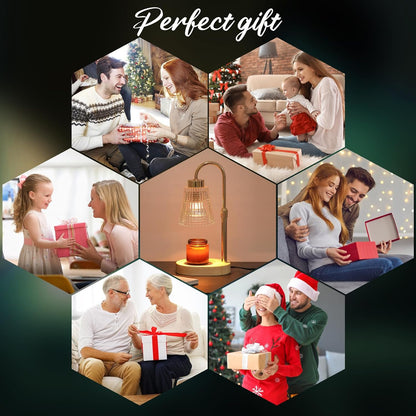 Candle Warmer Lamp with Timer and Dimmer,Electric Gold Light Gifts for Women Melt Wax Warmer Lamp with 2 Bulbs for Candle Jars House Warming New Home Decor Bedroom