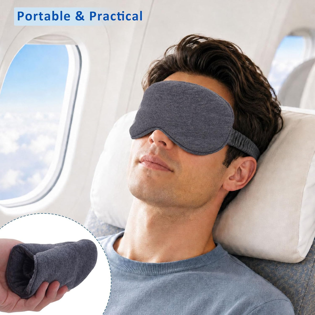 3 Packs Cotton Sleep Eye Masks Effective Light Blocking Soft Blindfold for Men Women with No-Pressure Elastic Strap