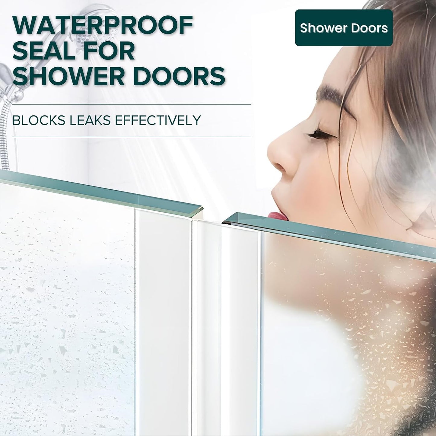 Weather Stripping Door Seal - Updated 1.4in Door Draft Stopper | Silicone Seal Strip for House and Glass Shower Doors for Windows Gaps of Collision and Side, Window Insulation for Winter