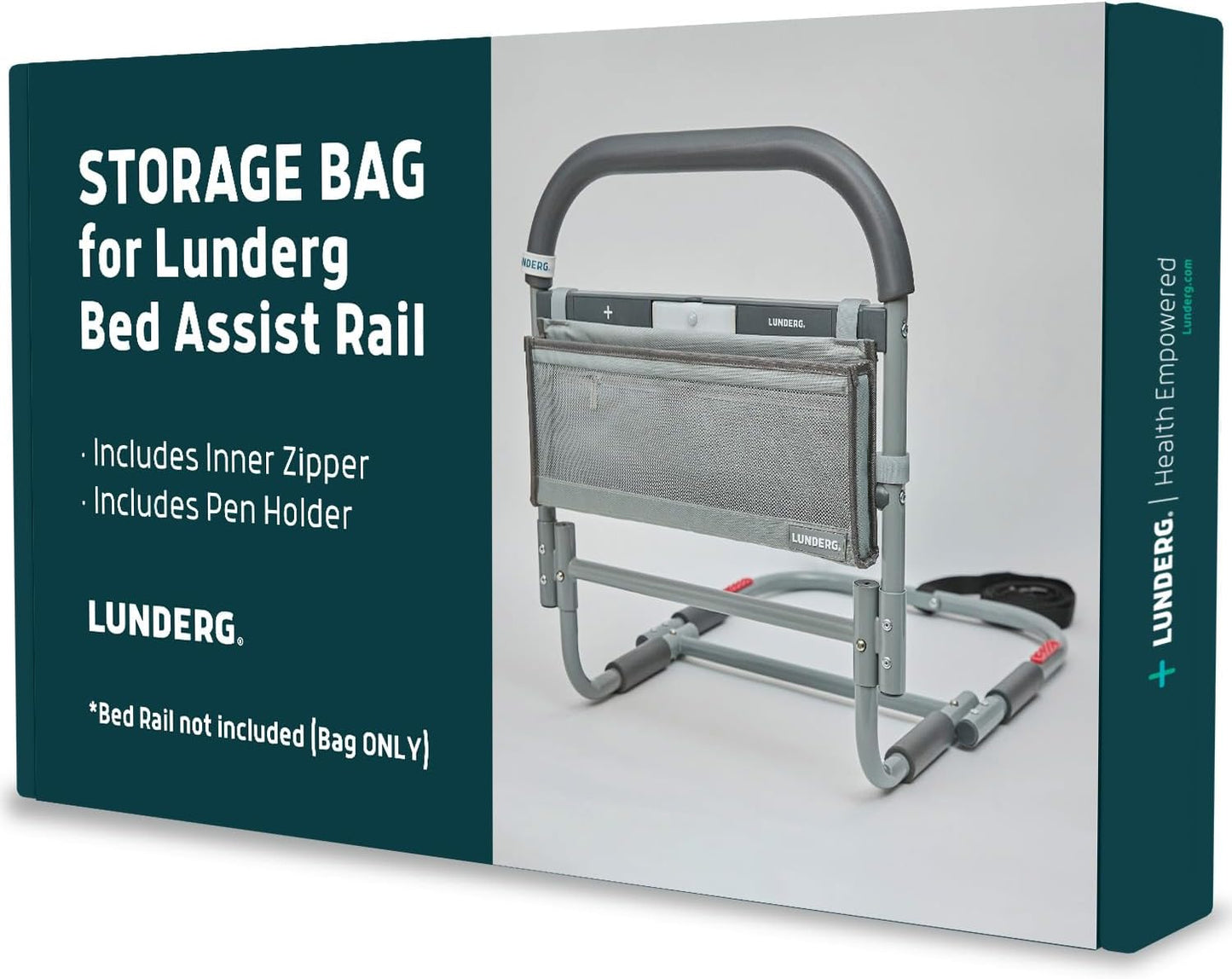 Lunderg Storage Bag for Bed Assist Rail - Replacement or Extra Bag | Lightweight & Perfect to Store Your Glasses, Remote, or Magazines