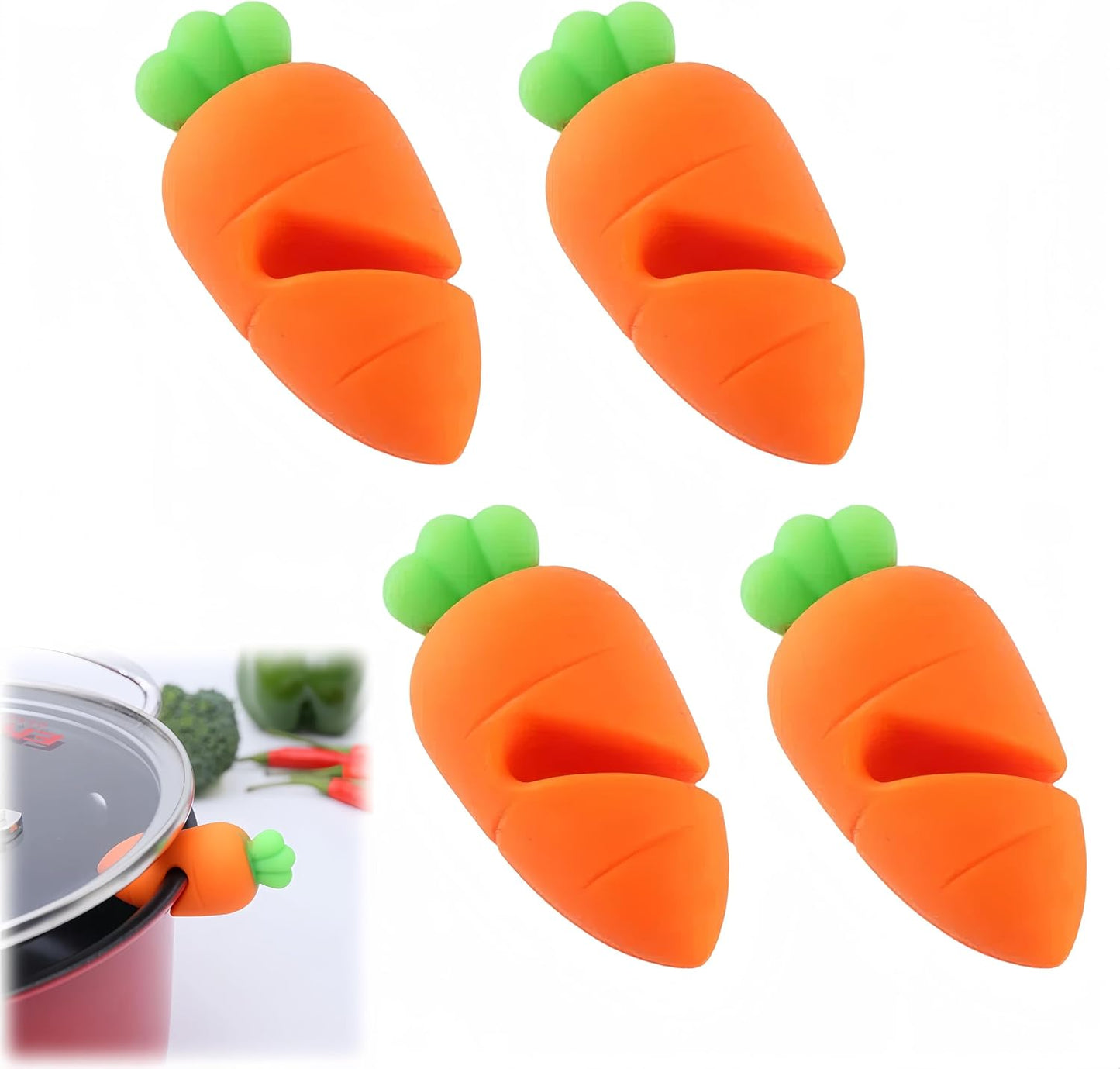 4 Pcs Spill-Proof Lid Lifter for Soup Pot,Pot Lid Holder,Boil Over Spill Stopper Silicone Spill Proof Lid Heat Resistant Pot Lid Holder Kitchen Cooking Gadgets (Multicolor)