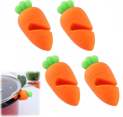 4 Pcs Spill-Proof Lid Lifter for Soup Pot,Pot Lid Holder,Boil Over Spill Stopper Silicone Spill Proof Lid Heat Resistant Pot Lid Holder Kitchen Cooking Gadgets (Multicolor)