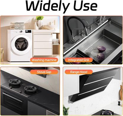 Stainless Steel Stove Gap Covers (2 Pack), Stove Gap Filler, Stove Counter Gap Guards for Kitchen, Range Trim Kit, Easy Clean with Heat Resistant, Adjustable Length 13.8” to 27.6”, Width 0.79"