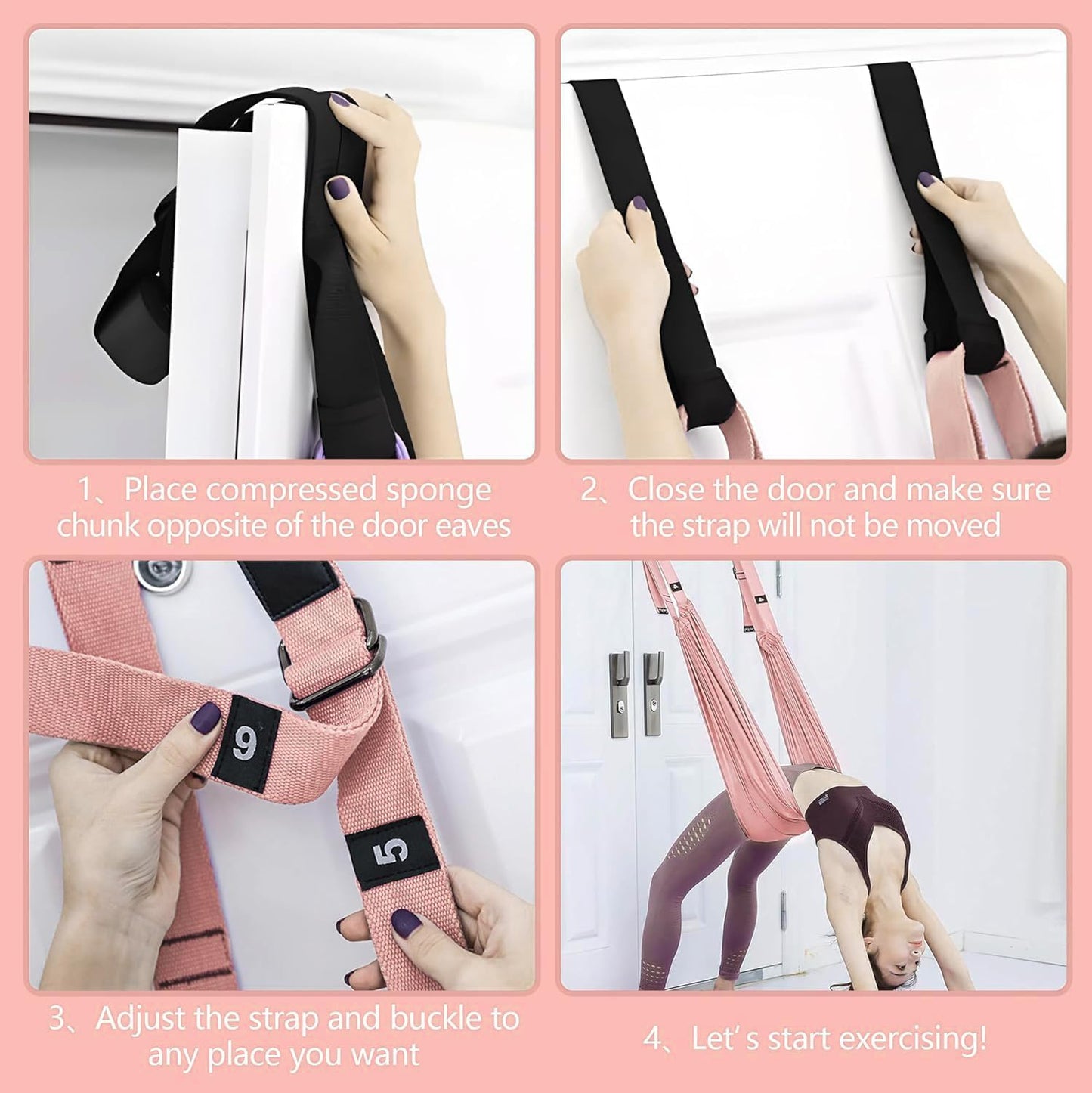 Aerial Yoga Rope for Door,Yoga Door Swing,Leg Stretcher Strap | Stretching Strap,Backbend Training Rope, Flexibility Trainer Stretching Equipment Assist Stretch for Gymnastics