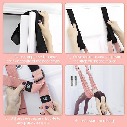 Aerial Yoga Rope for Door,Yoga Door Swing,Leg Stretcher Strap | Stretching Strap,Backbend Training Rope, Flexibility Trainer Stretching Equipment Assist Stretch for Gymnastics