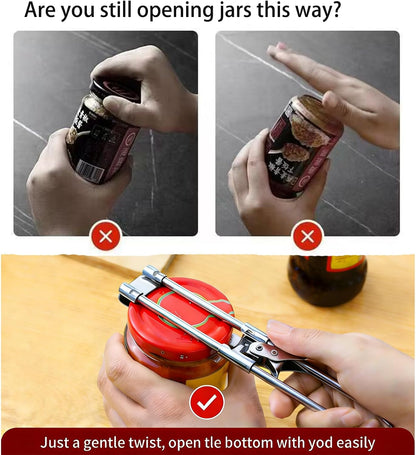 2026 New Upgrade Jar Opener for Weak Hands, Adjustable Stainless Steel can Opener，Multifunctional Can & Bottle Lid Gripper Bottle Opener with Handle, Kitchen Tool for Seniors and Kids (1PCS)
