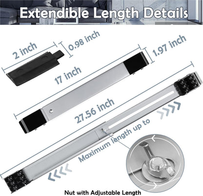 Extendable Furniture Appliances Rollers, Mover Tools for Moving, Black | 24 Roller & Brake Equipment for Heavy Washing Machine Refrigerator for Mobile Wheels Strong Base Stand Hold Up to 660 lb