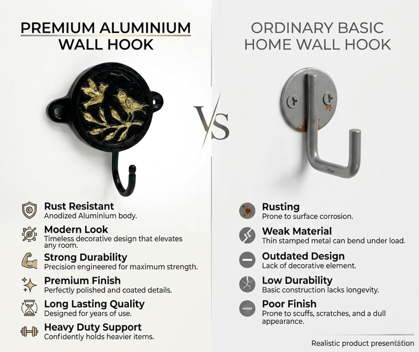 Aluminium Dog Paw Wall Hook for Wall Decor – Rustic Pet-Themed Coat Hook for Keys, Leashes, Towels, Hats & Bags – Decorative Heavy Duty Wall Mounted Hook for Entryway, Bathroom & Bedroom