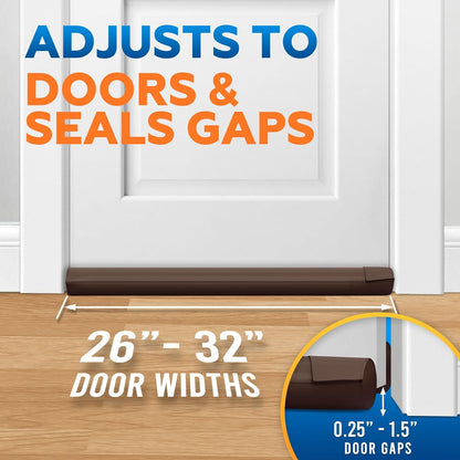 Comfyanno Under Door Draft Stopper - Bottom Door Gap Filler & Seal - Fits 30” to 36” Door, Double Side Block Noise, Sound, Air, Bugs, Dust, Easy to Install, No Adhesive, Black