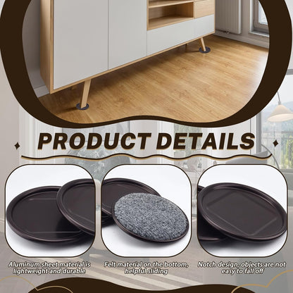 ASTIMESA 8 Pieces 3" Square Furniture Sliders, Heavy Duty Furniture Pads Cups with Carpet Base, Reusable Floor Protectors for Hardwood Vinyl Tile Couch Table Chair Bottom (Brown) (78mm, Square)