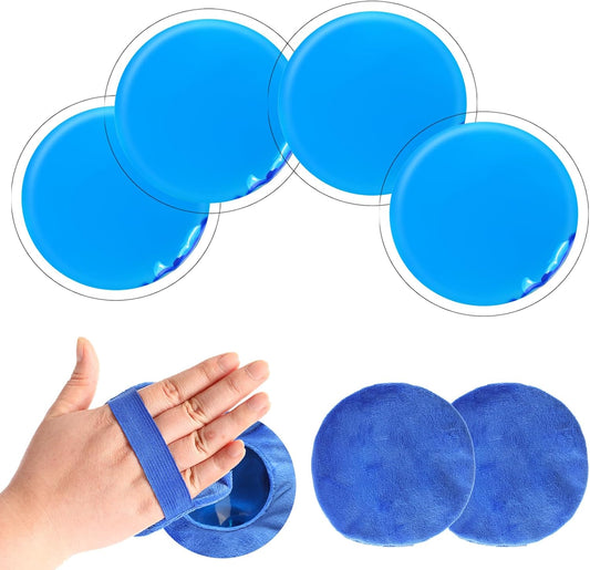 Gel Ice Pack Round Reusable Ice Packs for Injuries Hot and Cold Compress Pain Relief and Swelling Reduction 4 Pcs with 2 Covers