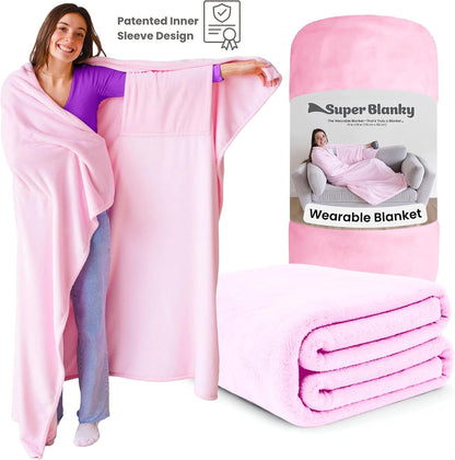 Super Blanky Wearable Blankets for Women & Men, Dorm Room Essentials, Gift for Her, Gifts for Women, Wife Birthday Gift Ideas