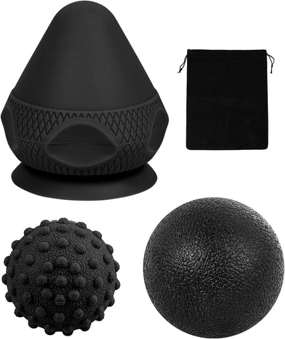 WOVTE Massage Lacrosse Ball Therapy for Sore Muscles Myofascial Release | Shoulders, Neck, Back, Foot, Body, Deep Tissue, Trigger Point, Muscle Knots, Yoga