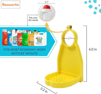 Detergent Cup Holder Set of 2, Besuerte Tidy Cup Laundry Detergent Drip Catcher Leak for Laundry Room Durable- No-Fall, No Drips or Spills【Grey】