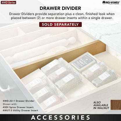 Rev-A-Shelf Walnut Trim-to-Fit Spice Drawer Insert Organizer
