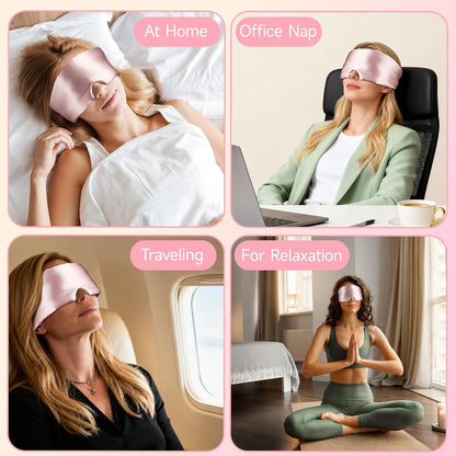 Silk Sleep Mask – 100% Mulberry Silk Eye Mask for Sleeping, Soft Slip Feel, Adjustable Headband, Blackout for Side Sleepers, Men & Women | Soft Slip Feel, Adjustable Headband, Blackout for Side Sleepers, Men & Women