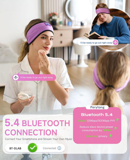 Sleep Headphones | Bluetooth 5.4 Headband | Wireless Earbuds Earphones Sweat Resistant with Ultra-Thin HD Stereo Speaker, Headphone Band for Side Sleepers Workout Running Tech Gadgets Unique Gifts