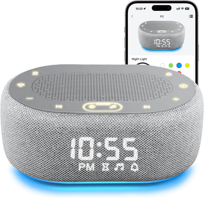 1Mii White Noise Machine with Alarm Clock, Sound Machine for Sleeping