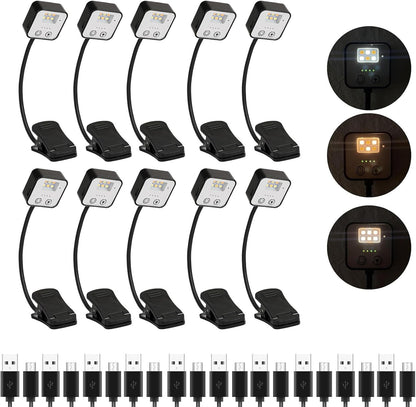 USB-C Rechargeable Book Light for Reading in Bed 3 Pack, LED Book Lights with 3 Color Temperature Reading Light, Easily Clip on to a Small Mini Lightweight Book Lights for Read Book Lovers
