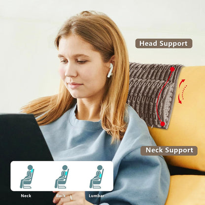 Headrest and Support Pillow,Recliner Pillow for Neck, Head, or Foot for Office or Massage Chairs, Neck Pain Relief and Cervical Support. Nonslip, Zipped Cover.(Cream, 5.5" Wx13 Lx3 H)