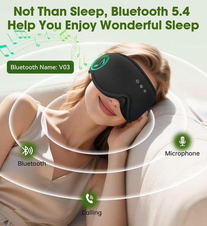Sleep Mask with Bluetooth 5.4 Headphones, Removable 3D Eye Cups, Timing Sleeping Headphones for Side Sleepers, Wireless Music Eye Mask Speakers for Men, Women, Tech Gifts, Pink