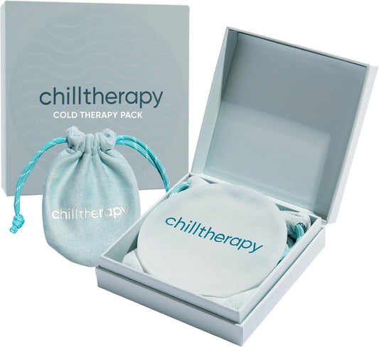 Chilltherapy Small Ripple Reusable Ice Pack for Face & Eyes, 4” Precision Cold Therapy Gel Pack, Flexible Silicone Cooling Pad for Puffy Eyes, Skincare & Targeted Relief, Compact Travel Size