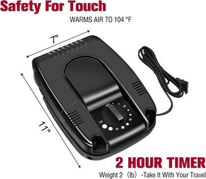 Portable Work Boot Dryer, Foldable Shoe Dryer for Gloves Shoes | Foldable warmer design, Smart timer, quick heat drying, fits for leather sports shoes,travel-friendly for work boots